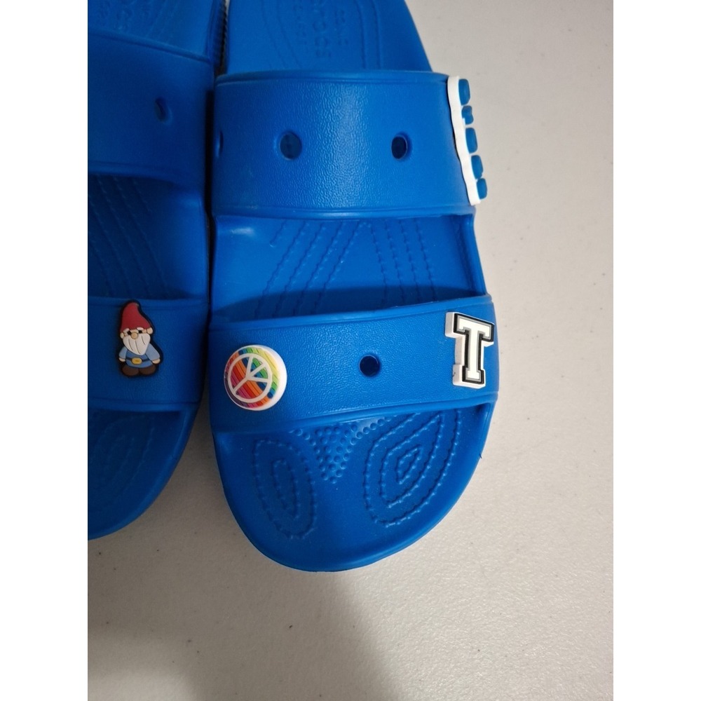 CROCS Classic Unisex Shoes Blue Comfort 2 Strap Slide Sandals Men 6 Women 8 - Picture 5 of 8